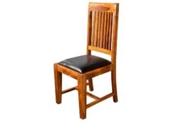 Chaise Rembourée 48x51x100 Acacia Laqué Miel Set 2 OXFORD #015 -Massivmoebel24 09 151 610 0015 9