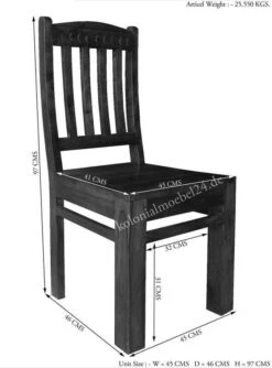 Chaise 45x46 Acacia Laqué Miel OXFORD #016 -Massivmoebel24 09 151 610 4509 8