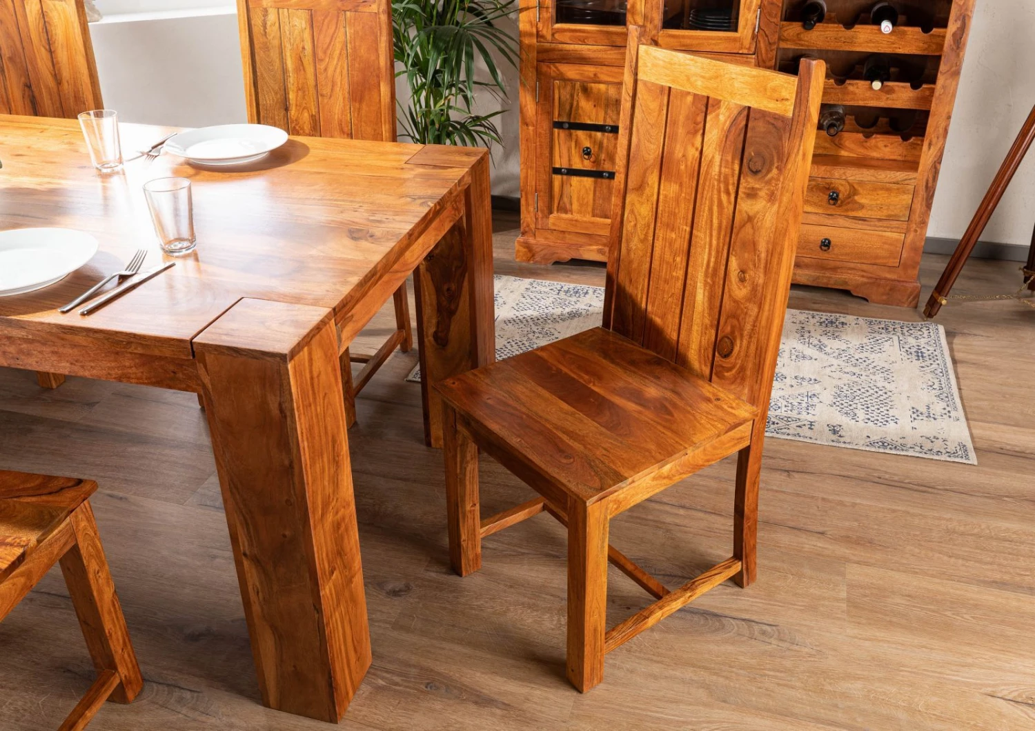 Chaise 45x45 Acacia Laqué Miel OXFORD #0611 2 Chaise 45x45 Acacia Laqué Miel OXFORD #0611 – Image 2