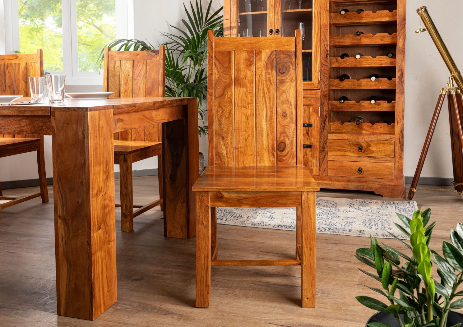 Chaise 45x45 Acacia Laqué Miel OXFORD #0611 3 Chaise 45x45 Acacia Laqué Miel OXFORD #0611 – Image 3