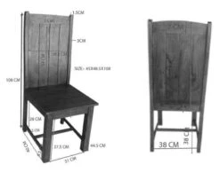 Chaise 45x45 Acacia Laqué Miel OXFORD #0611 17 Chaise 45x45 Acacia Laqué Miel OXFORD #0611 -Massivmoebel24 09 151 610 9111 8