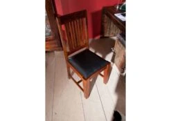 Chaise Rembourée 48x51x100 Acacia Laqué Nougat Set 2 OXFORD #15 -Massivmoebel24 09 151 620 0015 2 5