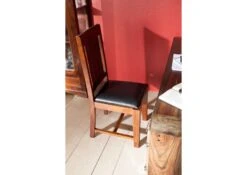 Chaise Rembourée 48x51x100 Acacia Laqué Nougat OXFORD #15 -Massivmoebel24 09 151 620 0015 3