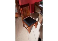 Chaise Rembourée 48x51x100 Acacia Laqué Nougat OXFORD #15 -Massivmoebel24 09 151 620 0015 4