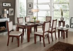 Chaise 45x45 Acacia Laqué Nougat Set 2 OXFORD #610 -Massivmoebel24 09 151 620 9110 5