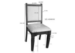 Chaise 45x45 Acacia Laqué Nougat Set 2 OXFORD #610 -Massivmoebel24 09 151 620 9110 8