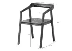 ANCONA #200 Chaise En Bois Sheesham - Laqué / Brun Foncé 45x51x76 -Massivmoebel24 09 151 699 2000 08