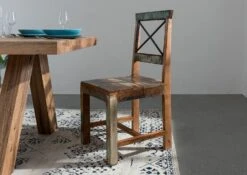 Chaise 45x45 Bois De Récupération Laqué Multicolore NATURE OF SPIRIT #26