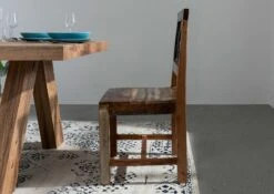 Chaise 45x45 Bois De Récupération Laqué Multicolore Set 2 NATURE OF SPIRIT #26 -Massivmoebel24 09 151 700 5125 2 4