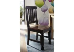 Chaise 45x45 Palissandre Laqué Marron / Noir NEW BOSTON #120