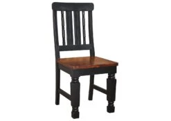 Chaise 45x45 Palissandre Laqué Marron / Noir NEW BOSTON #120 -Massivmoebel24 09 151 740 0121 9