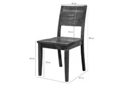 Chaise 45x47 Palissandre Laqué Smoked Oak SYDNEY #233 -Massivmoebel24 09 151 777 0133 08