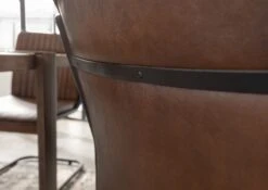 Chaise Cantilever 52x62 Cuir Brun IRON LABEL #03 15 Chaise Cantilever 52x62 Cuir Brun IRON LABEL #03 -Massivmoebel24 09 151 890 0003 6