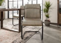 Chaise Cantilever 52x62 Cuir Gris IRON LABEL #04 12 Chaise Cantilever 52x62 Cuir Gris IRON LABEL #04 -Massivmoebel24 09 151 890 0004 3