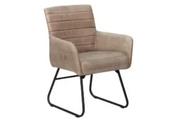 Fauteuil 62x59 Cuir Beige IRON LABEL #05 -Massivmoebel24 09 151 890 0005 10