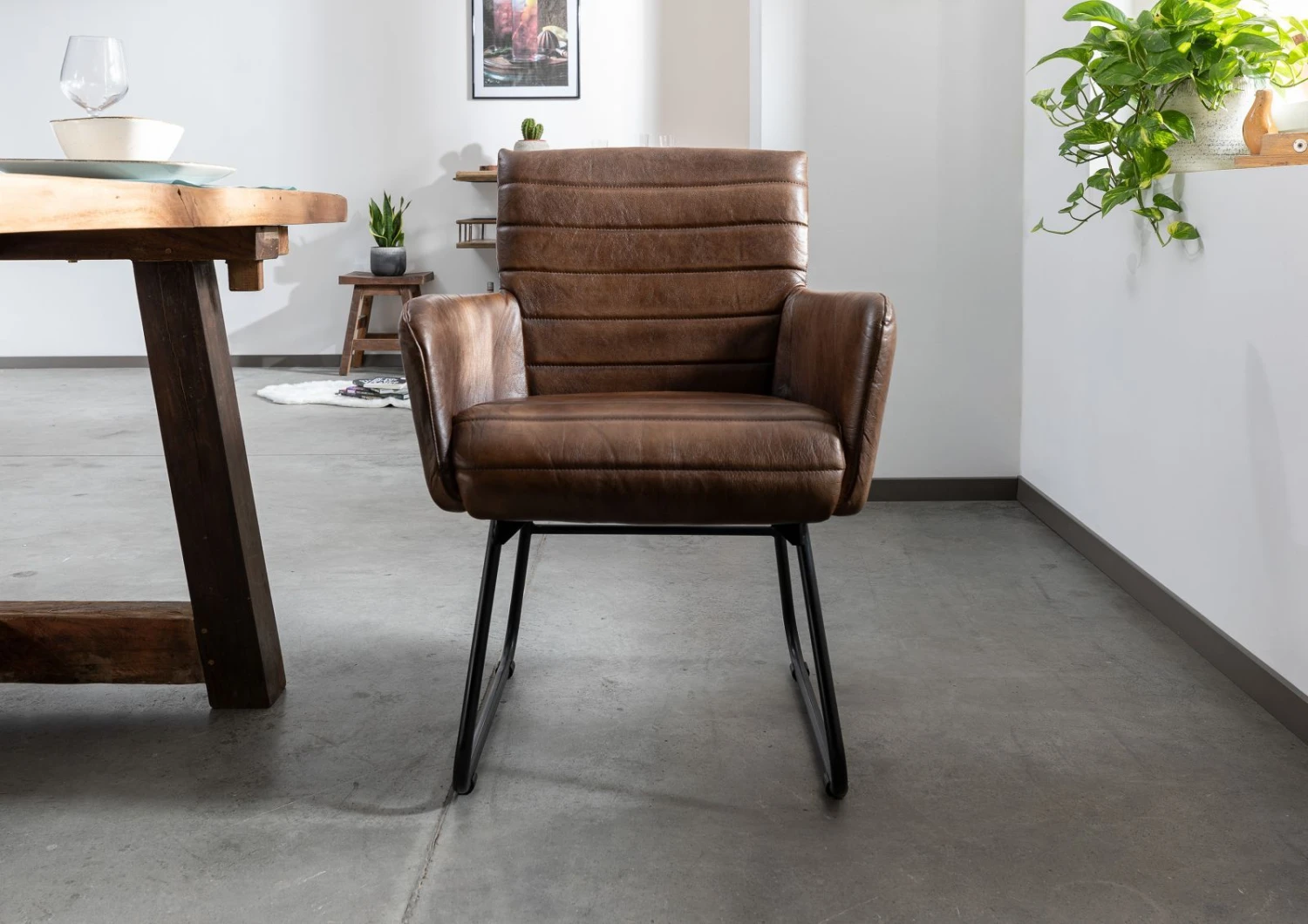 Fauteuil 62x59 Cuir Marron Foncé IRON LABEL #06 3 Fauteuil 62x59 Cuir Marron Foncé IRON LABEL #06 – Image 3