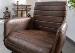 Fauteuil 62x59 Cuir Marron Foncé IRON LABEL #06 13 Fauteuil 62x59 Cuir Marron Foncé IRON LABEL #06 -Massivmoebel24 09 151 890 0006 4