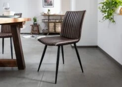 Chaise 44x56 Cuir Brun IRON LABEL #09