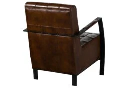 Fauteuil 64x76 Cuir Brun IRON LABEL #14 -Massivmoebel24 09 151 890 0014 10