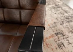 Fauteuil 64x76 Cuir Brun IRON LABEL #14 -Massivmoebel24 09 151 890 0014 4