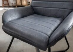 Chaise 59x50 Cuir Bleu IRON LABEL #15 -Massivmoebel24 09 151 890 0015 4