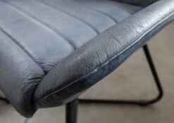 Chaise 59x50 Cuir Bleu IRON LABEL #15 -Massivmoebel24 09 151 890 0015 6