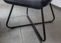 Chaise 59x50 Cuir Bleu IRON LABEL #15 -Massivmoebel24 09 151 890 0015 7