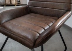 Chaise 59x68 Cuir Marron Foncé IRON LABEL #16 13 Chaise 59x68 Cuir Marron Foncé IRON LABEL #16 -Massivmoebel24 09 151 890 0016 4