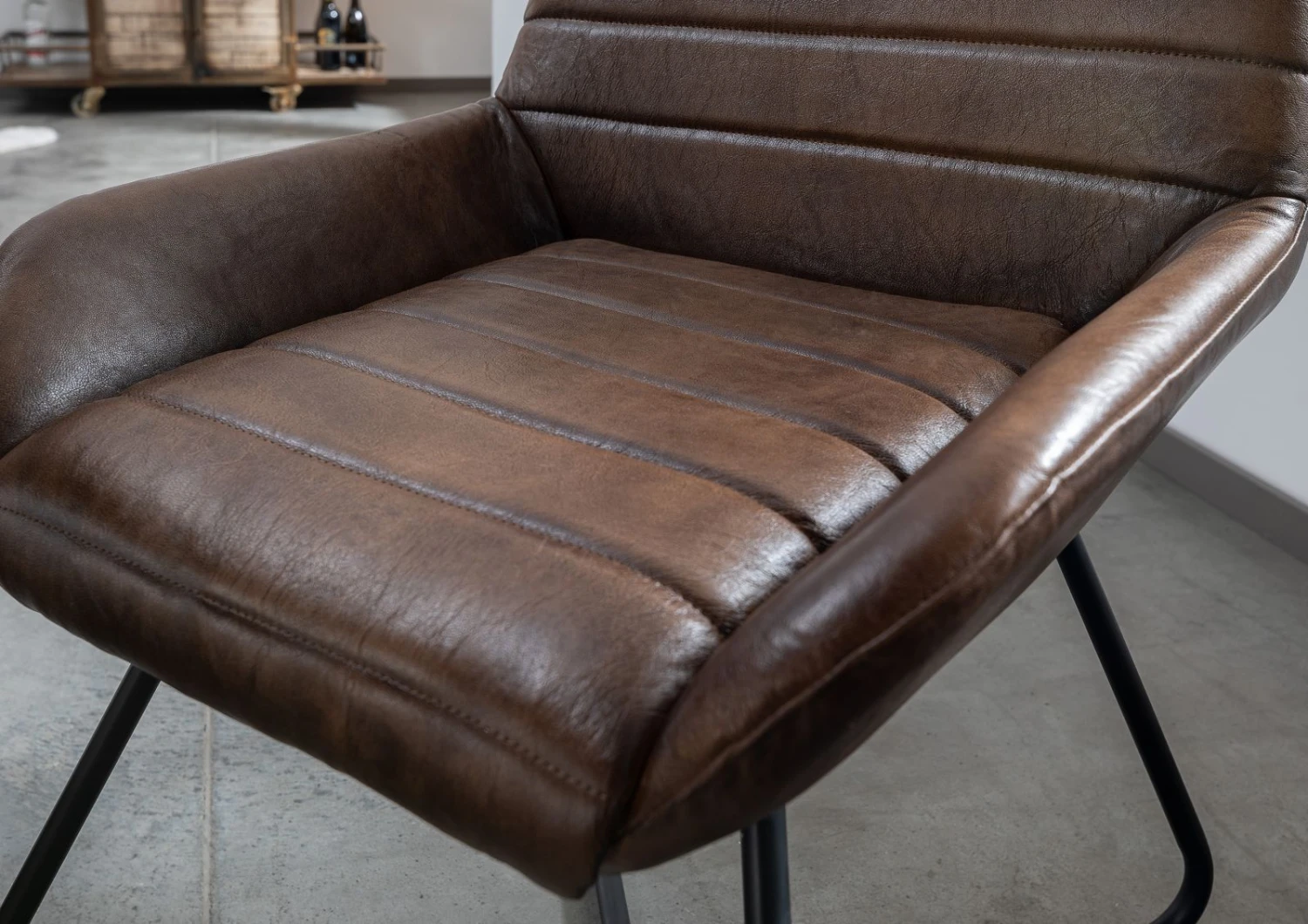 Chaise 59x68 Cuir Marron Foncé IRON LABEL #16 4 Chaise 59x68 Cuir Marron Foncé IRON LABEL #16 – Image 4