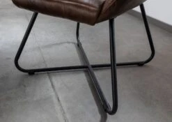 Chaise 59x68 Cuir Marron Foncé IRON LABEL #16 16 Chaise 59x68 Cuir Marron Foncé IRON LABEL #16 -Massivmoebel24 09 151 890 0016 7