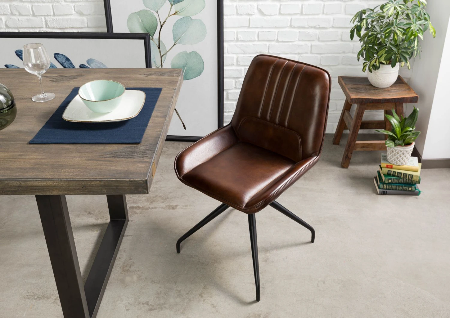 Chaise 49x56 Cuir IRON LABEL #110 2 Chaise 49x56 Cuir IRON LABEL #110 â Image 2