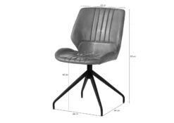 Chaise 51x61 Cuir Set 2 IRON LABEL #611 -Massivmoebel24 09 151 890 1011 8 2