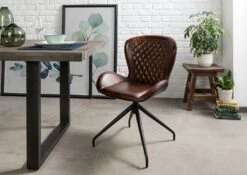 Chaise 61x52 Cuir Set 2 IRON LABEL #112