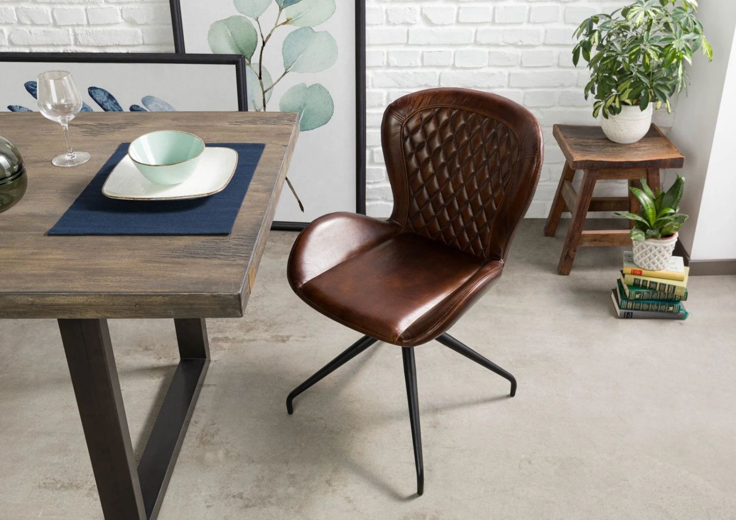 Chaise 61x52 Cuir Set 2 IRON LABEL #112 2 Chaise 61x52 Cuir Set 2 IRON LABEL #112 â Image 2