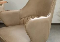 Chaise 55x62x84 Cuir Beige IRON LABEL #130 -Massivmoebel24 09 151 890 1030 04