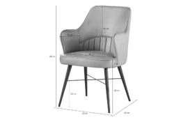 Chaise 55x62x84 Cuir Beige IRON LABEL #130 -Massivmoebel24 09 151 890 1030 08