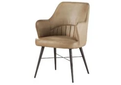 Chaise 55x62x84 Cuir Beige IRON LABEL #130