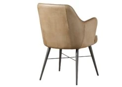 Chaise 55x62x84 Cuir Beige IRON LABEL #130 -Massivmoebel24 09 151 890 1030 10