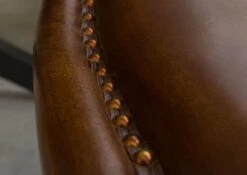 Chaise Pivotante 59x59x81 Cuir Brun IRON LABEL #31 -Massivmoebel24 09 151 890 1031 04