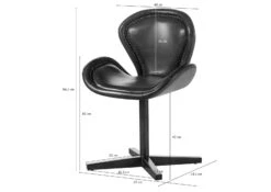 Chaise Pivotante 59x59x81 Cuir Brun IRON LABEL #31 -Massivmoebel24 09 151 890 1031 08