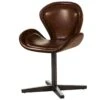 Chaise Pivotante 59x59x81 Cuir Brun IRON LABEL #31