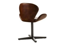 Chaise Pivotante 59x59x81 Cuir Brun IRON LABEL #31 -Massivmoebel24 09 151 890 1031 10