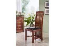 Chaise Rembourée 43x50 Acacia Laqué Nougat Set 2 OXFORD #29