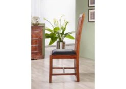 Chaise Rembourée 43x50 Acacia Laqué Nougat Set 2 OXFORD #29 -Massivmoebel24 09 153 620 1002 3