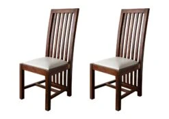 Chaise Rembourée 43x50 Acacia Laqué Nougat Set 2 OXFORD #30