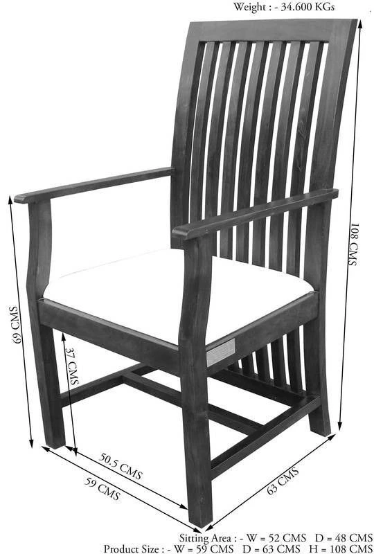 Fauteuil 59x63 Acacia Laqué Miel OXFORD #027 5 Fauteuil 59x63 Acacia Laqué Miel OXFORD #027 – Image 5