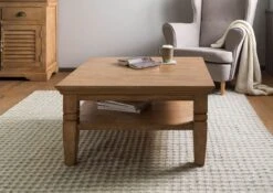 Table Basse Manguier 85x85x45 Huilé Beige TOULOUSE #12