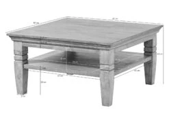 Table Basse Manguier 85x85x45 Huilé Beige TOULOUSE #12 -Massivmoebel24 09 200 188 0012 08