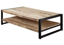 Table Basse 140x80 Manguier Brut Imprimé Bois Naturel FACTORY #126 -Massivmoebel24 09 200 559 0126 9