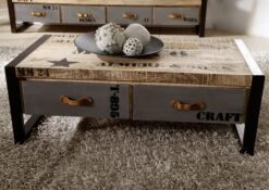 Table Basse 115x60 Manguier Brut Imprimé Bois Naturel FACTORY #128